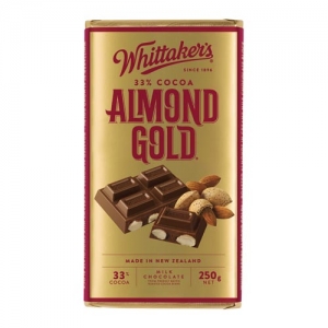 【超市专柜】Whittakers 惠特克 杏仁味巧克力 33%可可 250g 零食