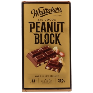 【超市专柜】Whittakers 惠特克 花生巧克力 33%可可 250g 零食