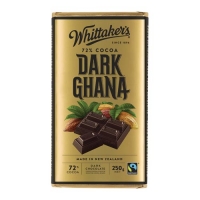 【超市专柜】Whittakers 惠特克 加纳黑巧克力 72%可可 250g