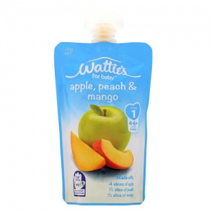 【超市专柜】Watties 婴儿辅食 苹果&桃子&芒果口味 120g （4-6个月）
