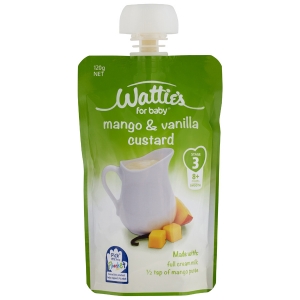 【超市专柜】Watties 婴儿辅食 芒果香草奶油蛋羮 120g （8个月以上）