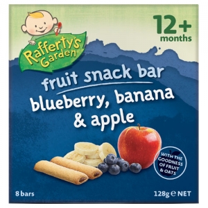 【超市专柜】Raffertys 幼儿零食棒 蓝莓香蕉苹果棒 128g （12个月以上,8个独立包装）