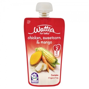 【超市专柜】Watties 婴儿辅食 鸡肉&甜玉米&芒果口味 120g （6个月以上）