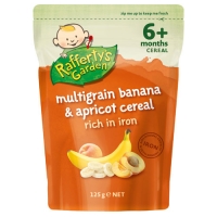 【超市专柜】Raffertys 幼儿辅食 多谷物香蕉杏麦片 125g （6个月以上）