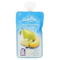 【超市专柜】Watties 婴儿辅食 梨&香蕉&苹果 120g （4-6个月）