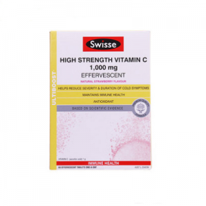 【swiss三件包邮可混搭】Swisse 维生素C VC泡腾片 草莓味 60片