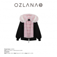 【国内现货仓 只接受人民币支付】OZLANA 大衣 （AU208003）黑色 樱花印花短款派克
