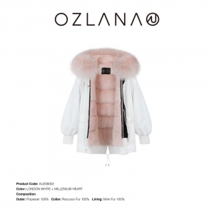 【国内现货仓 只接受人民币支付】OZLANA 大衣 （AU208002）爱心泡泡长款派克（粉）
