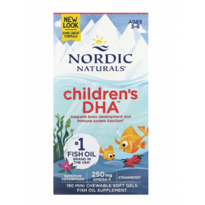 Nordic Naturals 挪威小鱼 儿童鱼油 DHA 250mg 180粒 3-6岁  2025/05