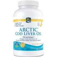 Nordic Naturals Arctic Cod Liver Oil Lemon 180 Softgels 北极鳕鱼肝油 柠檬味 180粒【保质期2025/08】
